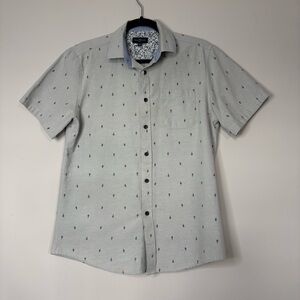 Rue Saint Patrick Button Down Shirt Short Sleeve Size S Cactus Print Collared